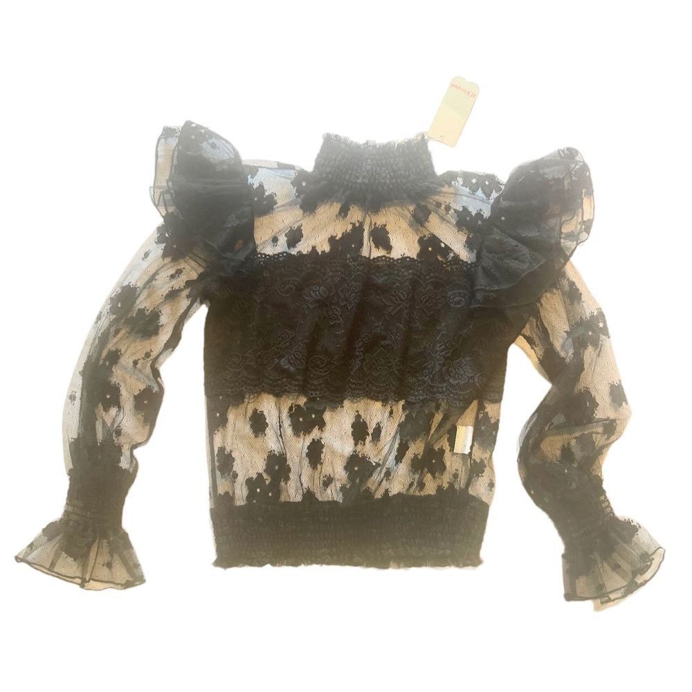 NWT, JJ’s Fairyland, Victorian Lace Sheer Top, size S